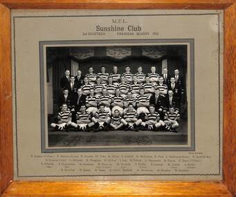 Photograph - Sunshine Football Club 2nd Eighteen Premiers Season 1952 Team Photo, Hilda Mitchell