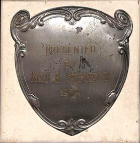 Award - Sunshine Ladies Bowling Club Presented by Mrs. B. Stewart 1984 Shield
