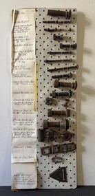 Memorabilia - AJAX Fasters Product Display Rivet Bolt Chain & Heaer Knife Board
