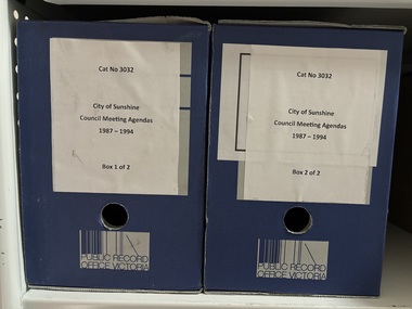Administrative record - City of Sunshine Council Meeting Agendas 1987 - 1994