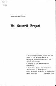 Document - Mt. Cottrell Project - A Master Plan Concept, Mr. Hornidge, 26999