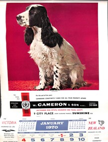 Ephemera - W. Cameron & Sons 1970 Advertising Calendar, 1970