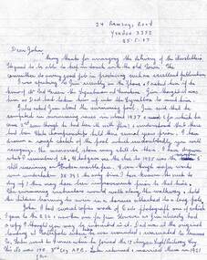 Letter - Peter Ingram Memories of Sunshine, Peter Ingram, 2024