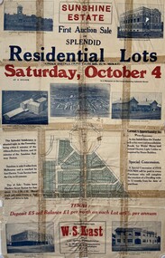 Poster - Sunshine Estate Land Sale Poster 24th October 1924
