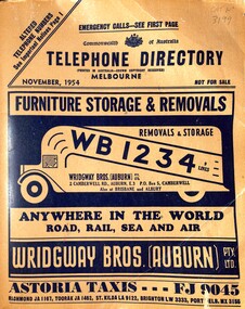 Book - Telephone Directory Melbourne November 1954, 20029