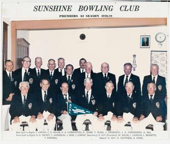 Photograph - Sunshine Bowling Club Premiers A2 Season 1978 - 1979 Photograph, 1979