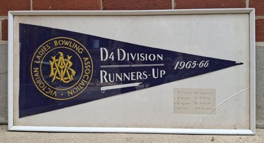 Award - Sunshine Ladies' Bowling Club D4 Division Runners Up 1965/66 Pennant, 1966