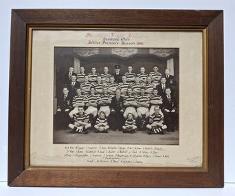Photograph - Metropolitan Football League Sunshine Club Jubilee Premiers Season 1951 Team Photograph, Hilda Mitchell, 1951