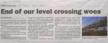 Article - Station Road - Mt. Derrimut Road Deer Park Level Crossing Removal