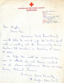 Letter - Sunshine Red Cross Society