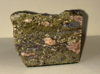 Geological specimen - Highpoint West Commemorative Rock Sample for the opening of Highpoint West Shopping Centre in 1975, 1975