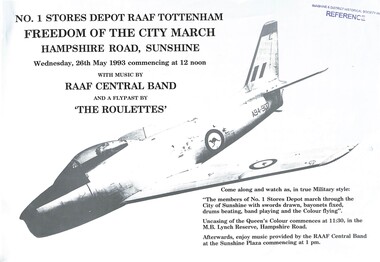 Poster - R.A.A.F. No 1 Stores Tottenham Freedom Of The City March Poster