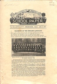 Pamphlet - The School Paper Grades VII and VIII Pamphlet, Education Department of Victoria, 2nd May 1927