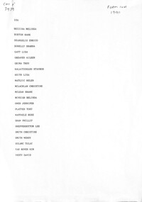 Document - Sunshine Technical School 1991 Form 10A Students List