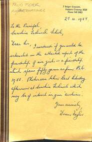 Ephemera - Sunshine Technical School Diamond Jubilee Reunion 1987, 1987