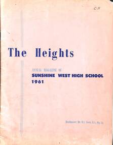 Magazine - Sunshine West High School - School Magazine, 1961 - 1981