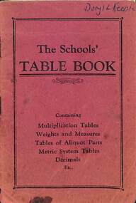 Booklet - Daryl Keeble Collection - The Schools Table Book, The Seal Press Melbourne, The Schools Table Book