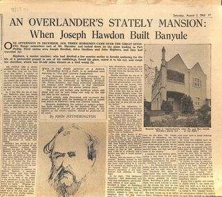 Article - The Age - Buildings With A Past Series, 1963