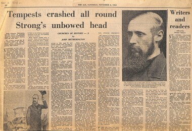 Article - The Age - Churches With A History Series, 1965 - 1966