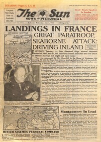 Newspaper - The Sun Newspaper - Landings In France, The Sun, 7th June 1944