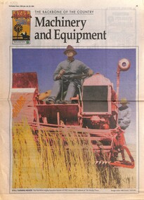 Newspaper - The Weekly Times - The Backbone Of The Country Machinery And Equipment Supplement, The Weekly Times, 26th January 1994