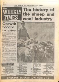 Newspaper - The Weekly Times - The History Of The Sheep And Wool Industry Supplement, The Weekly Times