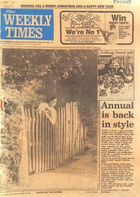 Newspaper - The Weekly Times 20th December 1989 Edition Including The Christmas Annual 1989 Supplement, The Weekly Times