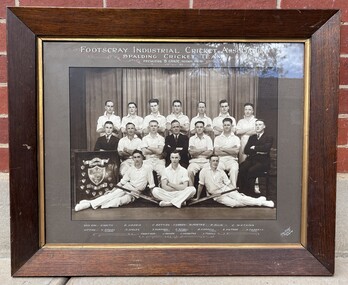 Photograph - A.G. Spaldings Collection - Footscray Industrial Cricket Association Spalding Cricket Team Premiers "B" Grade Season 1936-37 Team Photograph, Various