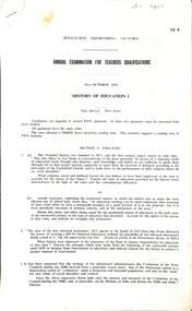 Administrative record - Education Department Victoria Annual Examination for Teachers Qualifications, Education Department Victoria, 2024