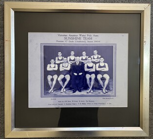 Photograph - Victorian Amateur Water Polo Sunshine Team Premiers "C" Grade Season 1940 - 41, Hilda Mitchell Studio, 1941