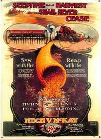 Sign - Sunshine Harvester Works Sunflower Disc Cultivator Advertising Sign (Reproduction)