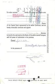 Financial record - Massey Ferguson Limited Share Certicate, 11/09/1970 12:00:00 AM