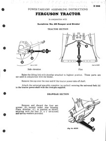 Manual - H.V. McKay Massey Harris Ferguson Tractor Sunshine No 6B Reaper And Binder Power Take Off Assembling Instructions, Sunshine Massey Harris