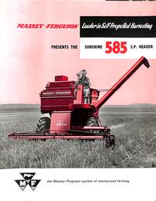 Pamphlet - Massey Ferguson Sunshine 585 SP Header Leader In Self Propelled Harvestering, Massey Ferguson