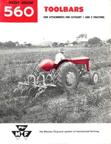 Pamphlet - Massey Ferguson Toolbars And Attachements For Caterory 1 And 2 Tractors, Massey Ferguson