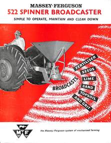 Pamphlet - Massey Ferguson 522 Spinner Broadcaster, Massey Ferguson