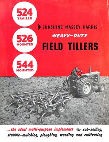Pamphlet - Massey Ferguson Heavy Duty Field Tillers 524, 526 And 544, Massey Ferguson