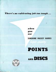 Pamphlet - H.V. McKay Massis Harris Points And Discs, H.V. McKay Massey Harris