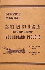 Manual - H.V.McKay Massey Harris - Service Manual Sunrise Stump Jump Mouldboard Ploughs