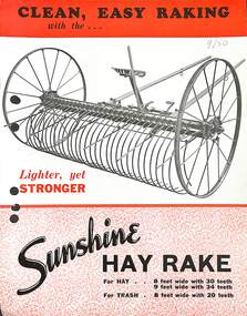 Pamphlet - Sunshine Harvester McKay Massey Harris - Sunshine Hay Rake Brochure