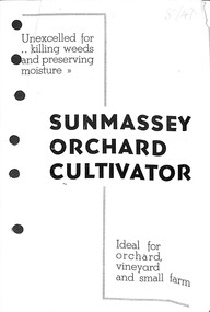 Pamphlet - Sunshine Harvester McKay Massey Harris - Sunmassey Orchard Cultivator Brochure