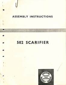 Manual - Sunshine Massey Harris - Assembly Instructions 502 Scarifier