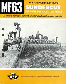 Pamphlet - Massey Ferguson - MF63 Sundercut Stump Jump Disc Cultivator Plough Brochure