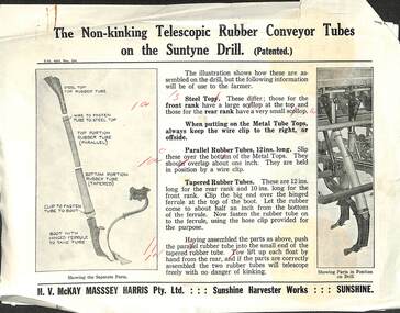 Manual - Massey Ferguson - The Non Kinking Telescopic Rubber Conveyor Tubes On The Suntyne Drill Information Sheet