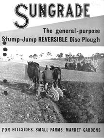 Pamphlet - Sunshine Harvester McKay Massey Harris - Sungrade Stump Jump Reversible Disc Plough Brochure