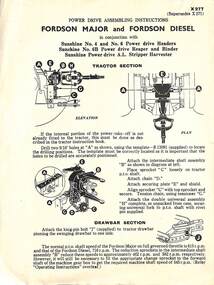 Manual - Sunshine Harvester McKay Massey Harris - Power Drive Assembling Instructions Sunshine Headers, Reapers, Binders & Harvesters