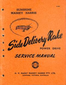 Manual - Sunshine Harvester McKay Massey Harris - Side Delivery Rake Power Drive Service Manual