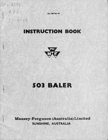 Manual - Massey Ferguson - Instruction Book 501 Baler