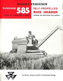 Pamphlet - Massey Ferguson - Sunshine 585 Self Propelled Rice Header Brochure