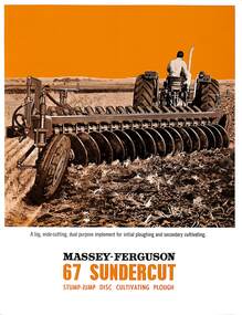 Pamphlet - Massey Ferguson - 67 Sundercut Stump Jump Disc Cultivating Plough